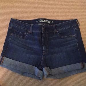 Dark Denim American Eagle Midi Shorts